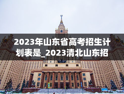2023年山东省高考招生计划表是_2023清北山东招生人数